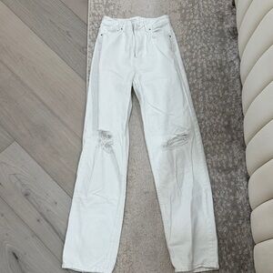 PacSun Women's White Straight Leg Jeans